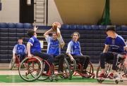 13 March 2018: The finals of the inaugural  ‘All-Ireland TY Wheelchair Basketball Championships’ launched by Irish Wheelchair Association (IWA) took place on Tuesday, 13th March 2018 in the National Basketball Arena, Tallaght. Ardscoil na Mara, Tramore Co. Waterford and Gaelcholáiste Mhuire AG, Cork reached the grand final with Gaelcholáiste Mhuire AG rolling to victory on the day, in a fast paced match which ended in 11 - 4. Pictured is action from the game between Gaelcholáiste Mhuire AG, Cork and Grennan's College Thomastown at the National Basketball Arena in Tallaght, Dublin. Photo by Eóin Noonan/Sportsfile