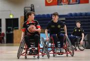 13 March 2018: The finals of the inaugural  ‘All-Ireland TY Wheelchair Basketball Championships’ launched by Irish Wheelchair Association (IWA) took place on Tuesday, 13th March 2018 in the National Basketball Arena, Tallaght. Ardscoil na Mara, Tramore Co. Waterford and Gaelcholáiste Mhuire AG, Cork reached the grand final with Gaelcholáiste Mhuire AG rolling to victory on the day, in a fast paced match which ended in 11 - 4. Pictured is a general view of action during the games at the National Basketball Arena in Tallaght, Dublin. Photo by Eóin Noonan/Sportsfile
