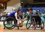 13 March 2018: The finals of the inaugural  ‘All-Ireland TY Wheelchair Basketball Championships’ launched by Irish Wheelchair Association (IWA) took place on Tuesday, 13th March 2018 in the National Basketball Arena, Tallaght. Ardscoil na Mara, Tramore Co. Waterford and Gaelcholáiste Mhuire AG, Cork reached the grand final with Gaelcholáiste Mhuire AG rolling to victory on the day, in a fast paced match which ended in 11 - 4. Pictured is a general view of action during the games at the National Basketball Arena in Tallaght, Dublin. Photo by Eóin Noonan/Sportsfile
