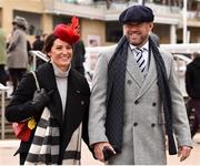 15 March 2018; Golfer Lee Westwood and his girlfriend Helen Story arrive prior to racing on Day Three of the Cheltenham Racing Festival at Prestbury Park in Cheltenham, England. Photo by Seb Daly/Sportsfile