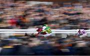 15 March 2018; Delta Work, left, with Davy Russell up, races alongside Glenloe, with Barry Geraghty up, who finshed second, on their way to winning the Pertemps Network Final on Day Three of the Cheltenham Racing Festival at Prestbury Park in Cheltenham, England. Photo by Seb Daly/Sportsfile