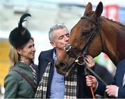 15 March 2018; Owner Michael O'Leary and his wife Anita celebrate with Balko Des Flos after winning the Ryanair Steeple Chase on Day Three of the Cheltenham Racing Festival at Prestbury Park in Cheltenham, England. Photo by Ramsey Cardy/Sportsfile