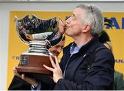15 March 2018; Owner Michael O'Leary lifts the cup after winning the Ryanair Steeple Chase with Balko Des Flos on Day Three of the Cheltenham Racing Festival at Prestbury Park in Cheltenham, England. Photo by Ramsey Cardy/Sportsfile