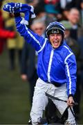 15 March 2018; Jockey Paul Townend celebrates as he enters the winners's enclosure after winning the Sun Bets Stayers' Hurdle on Penhill on Day Three of the Cheltenham Racing Festival at Prestbury Park in Cheltenham, England. Photo by Seb Daly/Sportsfile