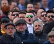 15 March 2018; A racegoer reacts during the Brown Advisory & Merriebelle Stable Plate on Day Three of the Cheltenham Racing Festival at Prestbury Park in Cheltenham, England. Photo by Seb Daly/Sportsfile