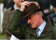 15 March 2018; Trainer Willie Mullins after the Sun Bets Stayers' Hurdle on Day Three of the Cheltenham Racing Festival at Prestbury Park in Cheltenham, England. Photo by Ramsey Cardy/Sportsfile