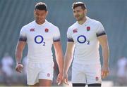 16 March 2018; Jonny May, right, and Nathan Earle during the England rugby captain's run at Twickenham Stadium in London, England. Photo by Brendan Moran/Sportsfile