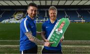 19 March 2018; Former League of Ireland rivals and Irish International teammates Daryl Horgan, left, and Sean Maguire pictured in Deepdale, Preston, at the reveal of Horgan's FIFA Ultimate Team Green item. Daryl is one of five Irish players going green in FIFA Ultimate Team as part of this year’s FIFA 18 FUT Birthday celebrations. Complete themed weekly objectives to unlock these special green items, and unwrap an exclusive St Patrick’s Day kit available now in FIFA Ultimate Team until Friday 23rd March! Photo by Stephen McCarthy/Sportsfile