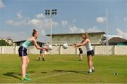 16 March 2018; Aishling Moloney of Tipperary, left, and Sarah Rowe of Mayo during a training session on the TG4 Ladies Football All-Star Tour 2018. Berkeley International School. Bangkok, Thailand. Photo by Piaras Ó Mídheach/Sportsfile