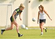 16 March 2018; Sarah Rowe of Mayo, right, and Yvonne McMonagle of Donegal during a training session on the TG4 Ladies Football All-Star Tour 2018. Berkeley International School. Bangkok, Thailand. Photo by Piaras Ó Mídheach/Sportsfile