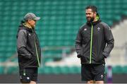 16 March 2018; Ireland head coach Joe Schmidt, left, with defence coach Andy Farrell during the Ireland rugby captain's run at Twickenham Stadium in London, England. Photo by Brendan Moran/Sportsfile