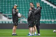 16 March 2018; Ireland head coach Joe Schmidt with his coaching staff, kicking coach Richie Murphy, defence coach Andy Farrell and forwards coach Simon Easterby during the Ireland rugby captain's run at Twickenham Stadium in London, England. Photo by Brendan Moran/Sportsfile