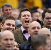 16 March 2018; A racegoers looks on during the Timico Cheltenham Gold Cup Steeple Chase on Day Four of the Cheltenham Racing Festival at Prestbury Park in Cheltenham, England. Photo by Ramsey Cardy/Sportsfile