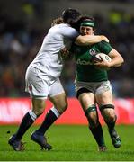 16 March 2018: Paula Fitzpatrick of Ireland is tackled by Rochelle Clark of England during the Women's Six Nations Rugby Championship match between England and Ireland at the Ricoh Arena in Coventry, England. Photo by Harry Murphy/Sportsfile
