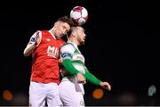 16 March 2018; Ian Bermingham of St Patrick's Athletic in action against Brandon Miele of Shamrock Rovers during the SSE Airtricity League Premier Division match between Shamrock Rovers and St Patrick's Athletic at Tallaght Stadium in Tallaght, Dublin. Photo by Eóin Noonan/Sportsfile