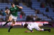 16 March 2018; Angus Curtis of Ireland avoids a tackle from Fraser Dingwall of England during the U20 Six Nations Rugby Championship match between England and Ireland at the Ricoh Arena in Coventry, England. Photo by Harry Murphy/Sportsfile