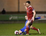 16 March 2018; Gearoid Morrissey of Cork City in action against Cian Coleman of Limerick FC during the SSE Airtricity League Premier Division match between Limerick FC and Cork City at Market's Field in Limerick. Photo by Matt Browne/Sportsfile