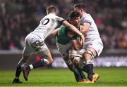 16 March 2018; Jack O'Sullivan of Ireland is tackled by James Grayson, left, and Ben Earl of England during the U20 Six Nations Rugby Championship match between England and Ireland at the Ricoh Arena in Coventry, England. Photo by Harry Murphy/Sportsfile