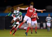 16 March 2018; Dan Carr of Shamrock Rovers in action against Kevin Toner of St Patrick's Athletic during the SSE Airtricity League Premier Division match between Shamrock Rovers and St Patrick's Athletic at Tallaght Stadium in Tallaght, Dublin. Photo by Eóin Noonan/Sportsfile