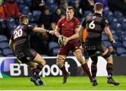 16 March 2018; Robin Copeland of Munster in action against Cornell du Preez, left, and Magnus Bradbury of Edinburgh during the Guinness PRO14 Round 17 match between Edinburgh and Munster at the BT Murrayfield Stadium in Edinburgh, Scotland. Photo by Kenny Smith/Sportsfile