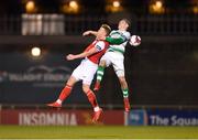 16 March 2018; Trevor Clarke of Shamrock Rovers in action against Ian Turner of St Patrick's Athletic during the SSE Airtricity League Premier Division match between Shamrock Rovers and St Patrick's Athletic at Tallaght Stadium in Tallaght, Dublin. Photo by Eóin Noonan/Sportsfile