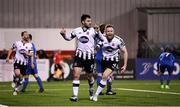 16 March 2018; Patrick Hoban and his Dundalk team-mate Sean Hoare, right, celebrate their side's late goal during the SSE Airtricity League Premier Division match between Dundalk and Waterford at Oriel Park in Dundalk, Louth. Photo by Stephen McCarthy/Sportsfile