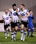16 March 2018; Patrick Hoban and his Dundalk team-mate Sean Hoare, right, celebrate their side's late goal during the SSE Airtricity League Premier Division match between Dundalk and Waterford at Oriel Park in Dundalk, Louth. Photo by Stephen McCarthy/Sportsfile