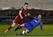 16 March 2018; Shane Duggan of Limerick FC in action against Conor McCarthy of Cork City during the SSE Airtricity League Premier Division match between Limerick FC and Cork City at Market's Field in Limerick. Photo by Matt Browne/Sportsfile