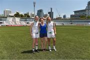 17 March 2018; Dublin players, from left, Ciara Trant, Sinéad Finnegan and Nicole Owens before the 2016 All-Stars v 2017 All-Stars Exhibition match on the TG4 Ladies Football All-Star Tour 2018. Chulalongkorn University Football Club Stadium, Bangkok, Thailand. Photo by Piaras Ó Mídheach/Sportsfile