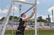 17 March 2018; James Donnelly, originally from St. Brigid's GAA, Co Roscommon, puts up the goalnets before the 2016 All-Stars v 2017 All-Stars Exhibition match during the TG4 Ladies Football All-Star Tour 2018. Chulalongkorn University Football Club Stadium, Bangkok, Thailand. Photo by Piaras Ó Mídheach/Sportsfile