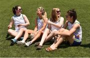 17 March 2018; Cork players, from left, Martina O'Brien, Orla Finn, Róisín Phelan, and Ciara O'Sullivan before the 2016 All-Stars v 2017 All-Stars Exhibition match on the TG4 Ladies Football All-Star Tour 2018. Chulalongkorn University Football Club Stadium, Bangkok, Thailand. Photo by Piaras Ó Mídheach/Sportsfile