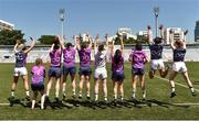 17 March 2018; Dublin players, with their squad numbers displayed in Thai on their jerseys, before the 2016 All-Stars v 2017 All-Stars Exhibition match on the TG4 Ladies Football All-Star Tour 2018. Chulalongkorn University Football Club Stadium, Bangkok, Thailand. Photo by Piaras Ó Mídheach/Sportsfile