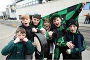 17 March 2018: Nemo Rangers supporters, from left, Louis McAuliffe, Billy O'Neill, Reece Kealy, Ryan O'Neill, Allie McAuliffe and Jamie Buckley, all aged thirteen, prior to the AIB GAA Football All-Ireland Senior Club Championship Final match between Corofin and Nemo Rangers at Croke Park in Dublin. Photo by David Fitzgerald/Sportsfile