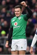 17 March 2018; Jacob Stockdale of Ireland celebrates after teammate Garry Ringrose scored his side's first try during the NatWest Six Nations Rugby Championship match between England and Ireland at Twickenham Stadium in London, England. Photo by Brendan Moran/Sportsfile