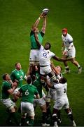 17 March 2018; James Ryan of Ireland wins the ball in a lineout ahead of Maro Itoje of England during the NatWest Six Nations Rugby Championship match between England and Ireland at Twickenham Stadium in London, England. Photo by Harry Murphy/Sportsfile