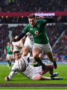 17 March 2018; Jacob Stockdale of Ireland on his way to scoring his side's third try during the NatWest Six Nations Rugby Championship match between England and Ireland at Twickenham Stadium in London, England. Photo by Ramsey Cardy/Sportsfile