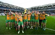 17 March 2018: Corofin players celebrate with the Andy Merrigan Cup following the AIB GAA Football All-Ireland Senior Club Championship Final match between Corofin and Nemo Rangers at Croke Park in Dublin. Photo by David Fitzgerald/Sportsfile