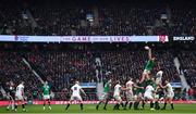 17 March 2018; Iain Henderson of Ireland wins possession ahead of Maro Itoje of England during the NatWest Six Nations Rugby Championship match between England and Ireland at Twickenham Stadium in London, England. Photo by Ramsey Cardy/Sportsfile