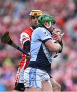 17 March 2018: Shane Dowling of Na Piarsaigh in action against Paul Schutte of Cuala during the AIB GAA Hurling All-Ireland Senior Club Championship Final match between Cuala and Na Piarsaigh at Croke Park in Dublin. Photo by David Fitzgerald/Sportsfile