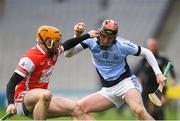 17 March 2018: David Dempsey of Na Piarsaigh is tackled by Oisín Gough of Cuala during the AIB GAA Hurling All-Ireland Senior Club Championship Final match between Cuala and Na Piarsaigh at Croke Park in Dublin. Photo by Eóin Noonan/Sportsfile