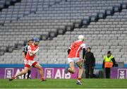 17 March 2018: Seán Moran of Cuala scores his side's first goal during the AIB GAA Hurling All-Ireland Senior Club Championship Final match between Cuala and Na Piarsaigh at Croke Park in Dublin. Photo by Eóin Noonan/Sportsfile