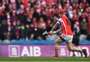 17 March 2018: David Treacy of Cuala scoring a point for his side during the AIB GAA Hurling All-Ireland Senior Club Championship Final match between Cuala and Na Piarsaigh at Croke Park in Dublin. Photo by Eóin Noonan/Sportsfile