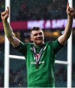 17 March 2018; Peter O’Mahony of Ireland celebrates after the NatWest Six Nations Rugby Championship match between England and Ireland at Twickenham Stadium in London, England. Photo by Brendan Moran/Sportsfile