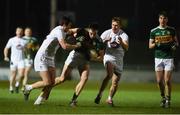 17 March 2018; Jack Barry of Kerry in action against Paddy Brophy, left, and Paul Cribbin of Kildare during the Allianz Football League Division 1 Round 6 match between Kerry and Kildare at Austin Stack Park in Tralee, Co Kerry. Photo by Diarmuid Greene/Sportsfile