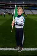 17 March 2018: AIB flagbearer Killian Joyce, age 10, who won an AIB flag bearer competition to wave on Corofin sat the AIB Senior Football Club Championship Final between Corofin and Nemo Rangers at Croke Park on St. Patrick's Day. For exclusive content and behind the scenes action of the AIB GAA & Camogie Club Championships follow AIB GAA on Facebook, Twitter, Instagram and Snapchat and www.aib.ie/gaa. Photo by Stephen McCarthy/Sportsfile