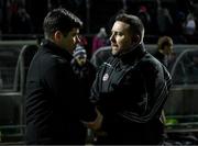 17 March 2018; Kerry manager Eamonn Fitzmaurice and Kildare manager Cian O'Neill exchange a handshake after the Allianz Football League Division 1 Round 6 match between Kerry and Kildare at Austin Stack Park in Tralee, Co Kerry. Photo by Diarmuid Greene/Sportsfile