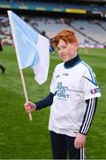 17 March 2018: AIB flagbearer John O'Tiarnaigh, age 12, who won an AIB flag bearer competition to wave on Na Piarsaigh at the AIB Senior Hurling Club Championship Final between Cuala and Na Piarsaigh at Croke Park on St. Patrick's Day. For exclusive content and behind the scenes action of the AIB GAA & Camogie Club Championships follow AIB GAA on Facebook, Twitter, Instagram and Snapchat and www.aib.ie/gaa. Photo by Stephen McCarthy/Sportsfile
