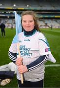 17 March 2018: AIB flagbearer Kate O'Neill, age 10, who won an AIB flag bearer competition to wave on Na Piarsaigh at the AIB Senior Hurling Club Championship Final between Cuala and Na Piarsaigh at Croke Park on St. Patrick's Day. For exclusive content and behind the scenes action of the AIB GAA & Camogie Club Championships follow AIB GAA on Facebook, Twitter, Instagram and Snapchat and www.aib.ie/gaa. Photo by Stephen McCarthy/Sportsfile