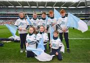 17 March 2018: AIB flagbearers, back row, from left, Kate O'Neill, age 10, Tara McAuliffe, age 12, Padraig Duggan, age 12, Gerard and John O'Tiarnaigh, both age 12, front row, Courtney Keyes, age 11, Lucy Hartigan, age 12, and Rian Hartery, age 10, who all won an AIB flag bearer competition to wave on Na Piarsaigh at the AIB Senior Hurling Club Championship Final between Cuala and Na Piarsaigh at Croke Park on St. Patrick's Day. For exclusive content and behind the scenes action of the AIB GAA & Camogie Club Championships follow AIB GAA on Facebook, Twitter, Instagram and Snapchat and www.aib.ie/gaa. Photo by Stephen McCarthy/Sportsfile