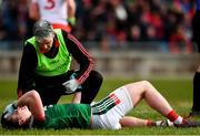 18 March 2018; Cillian O'Connor of Mayo receives treatment from Mayo team doctor Dr Sean Moffatt during the Allianz Football League Division 1 Round 6 match between Mayo and Tyrone at Elverys MacHale Park in Castlebar, Co. Mayo. Photo by Sam Barnes/Sportsfile